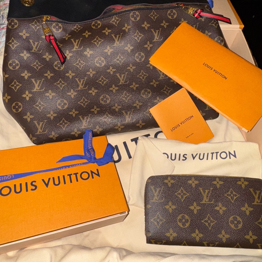 Louis Vuitton Monogram Handbag and Wallet Set